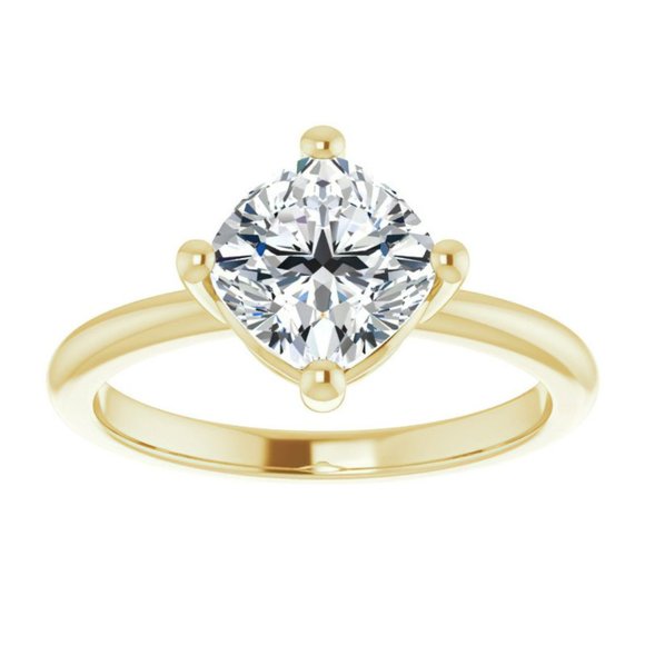 3.5Carat -9.0mm Kite-Set Cushion Moissanite Solitaire Ring - Picture 7 of 15